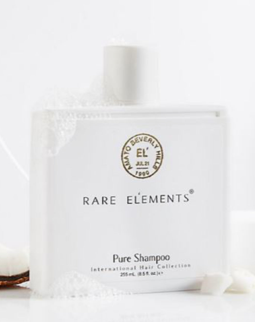Rare Elements Pure Shampoo bottle on a white background